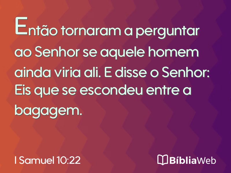 I Samuel 10:22 em imagem para compartilhar