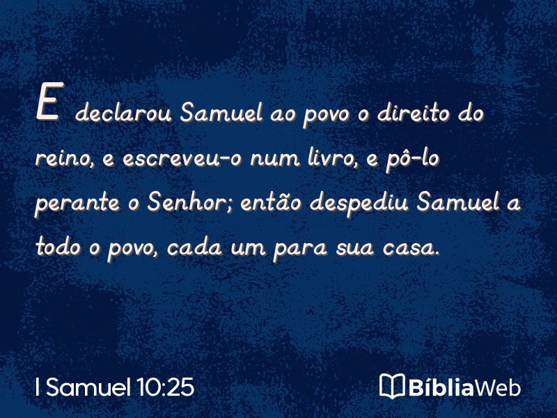 I Samuel 10:25 em imagem para compartilhar