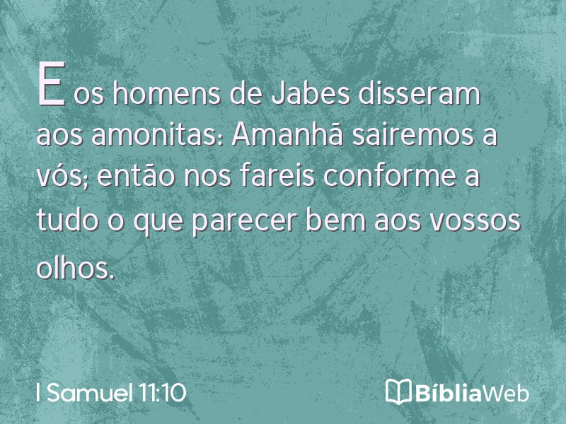 I Samuel 11:10 em imagem para compartilhar