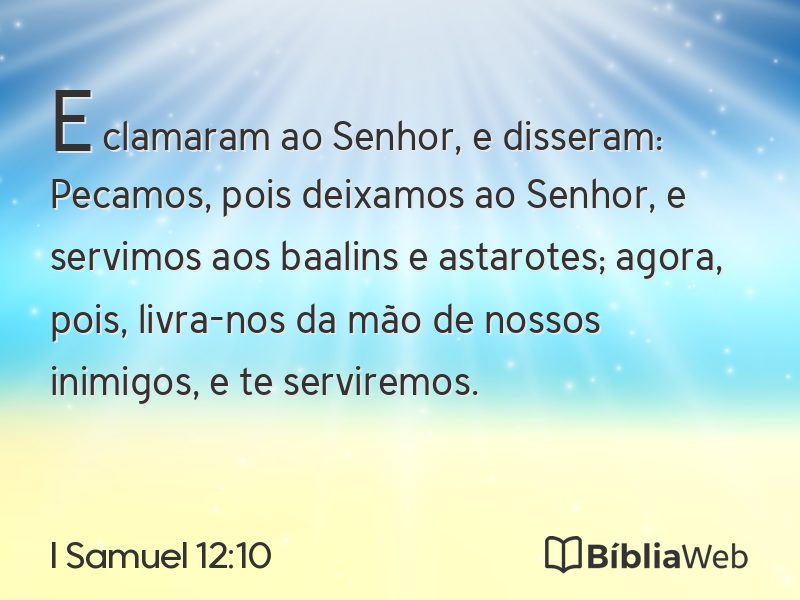 I Samuel 12:10 em imagem para compartilhar