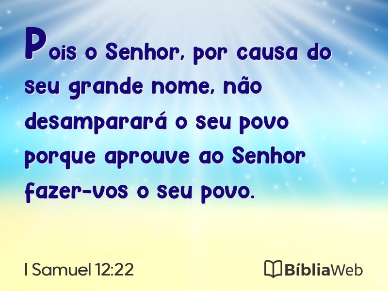 I Samuel 12:22 em imagem para compartilhar
