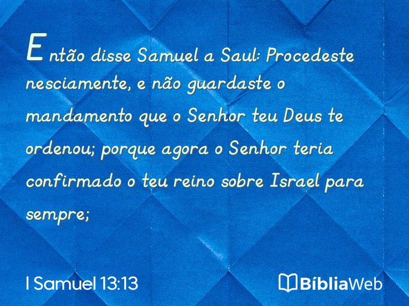 I Samuel 13:13 em imagem para compartilhar
