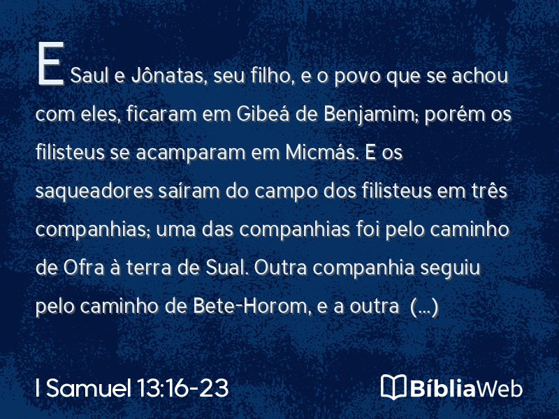 I Samuel 13:16-23 em imagem para compartilhar
