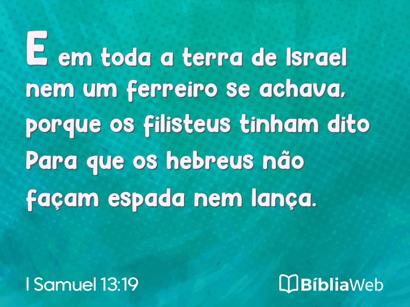 I Samuel 13:19 em imagem para compartilhar