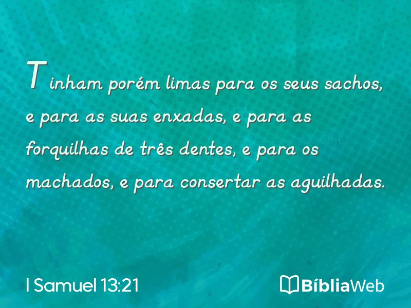I Samuel 13:21 em imagem para compartilhar