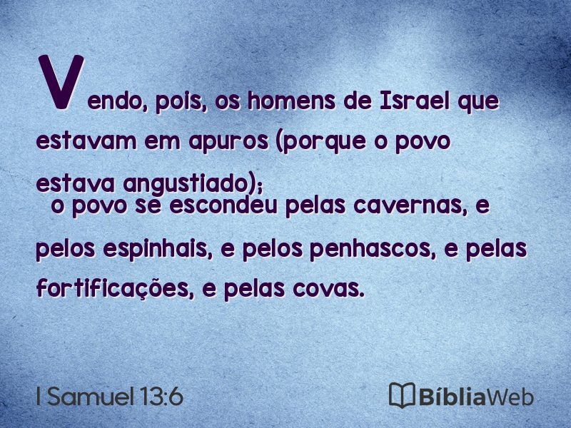 I Samuel 13:6 em imagem para compartilhar