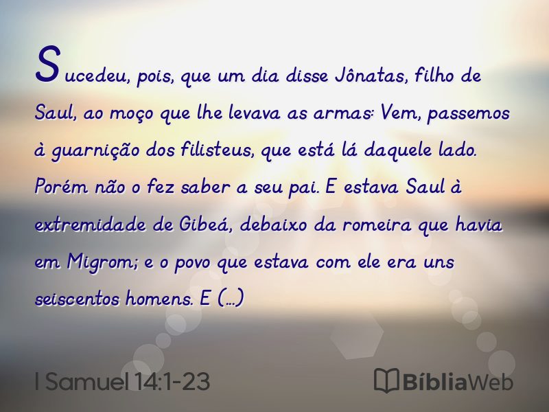 I Samuel 14:1-23 em imagem para compartilhar