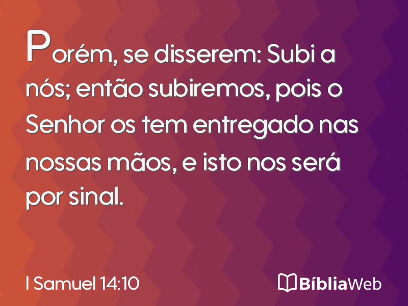 I Samuel 14:10 em imagem para compartilhar