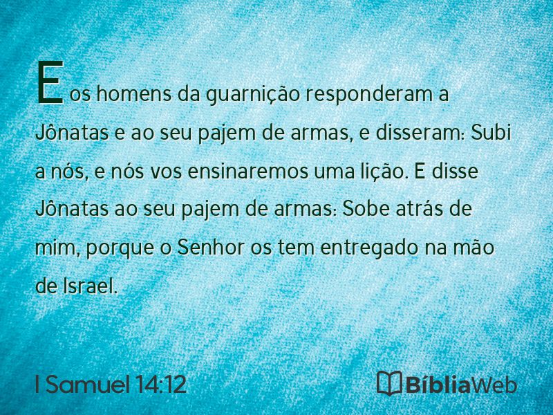 I Samuel 14:12 em imagem para compartilhar