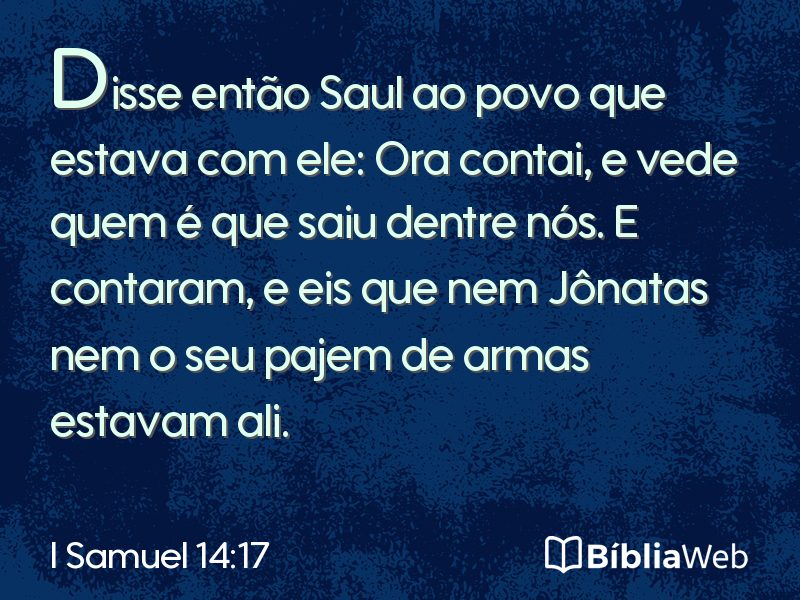 I Samuel 14:17 em imagem para compartilhar