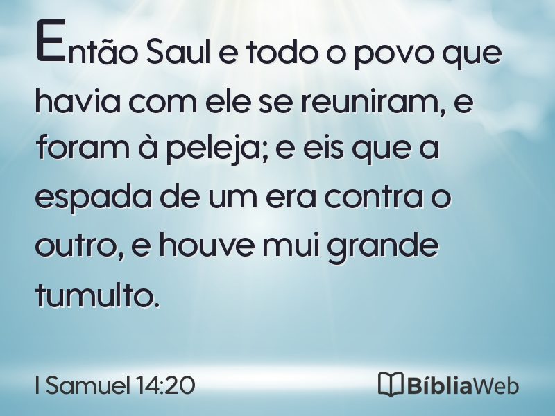 I Samuel 14:20 em imagem para compartilhar