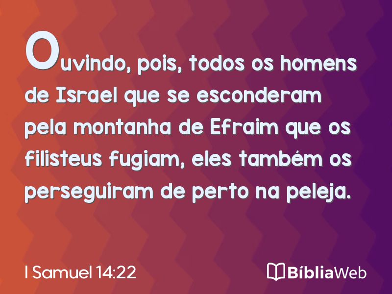 I Samuel 14:22 em imagem para compartilhar