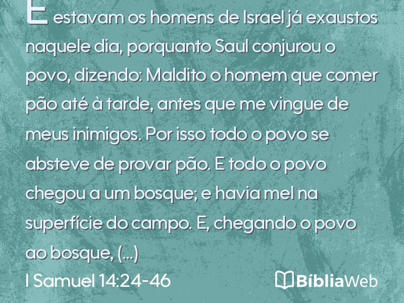 I Samuel 14:24-46 em imagem para compartilhar