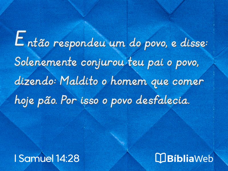 I Samuel 14:28 em imagem para compartilhar