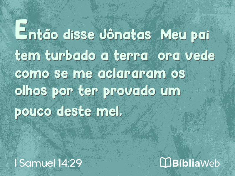 I Samuel 14:29 em imagem para compartilhar