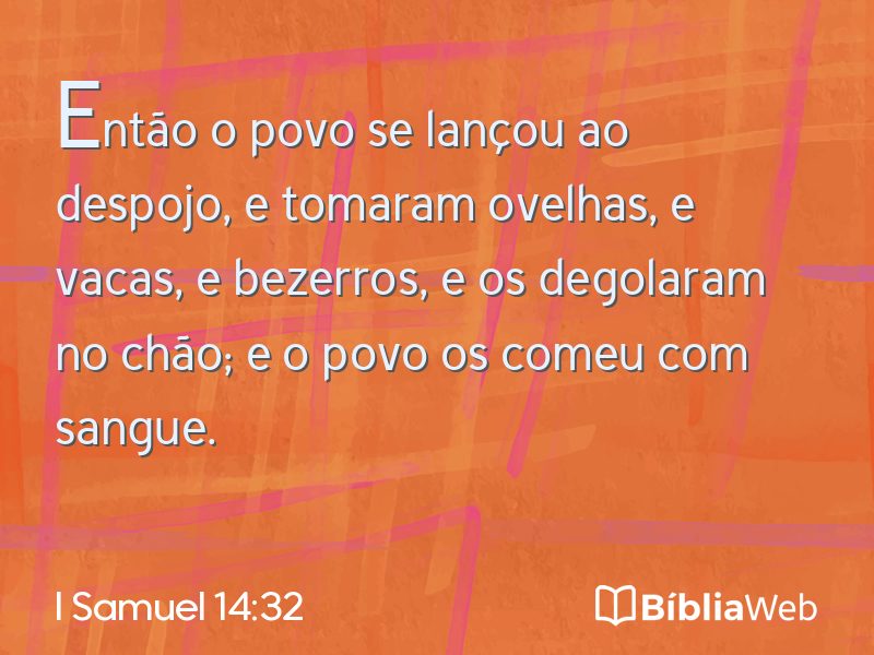 I Samuel 14:32 em imagem para compartilhar