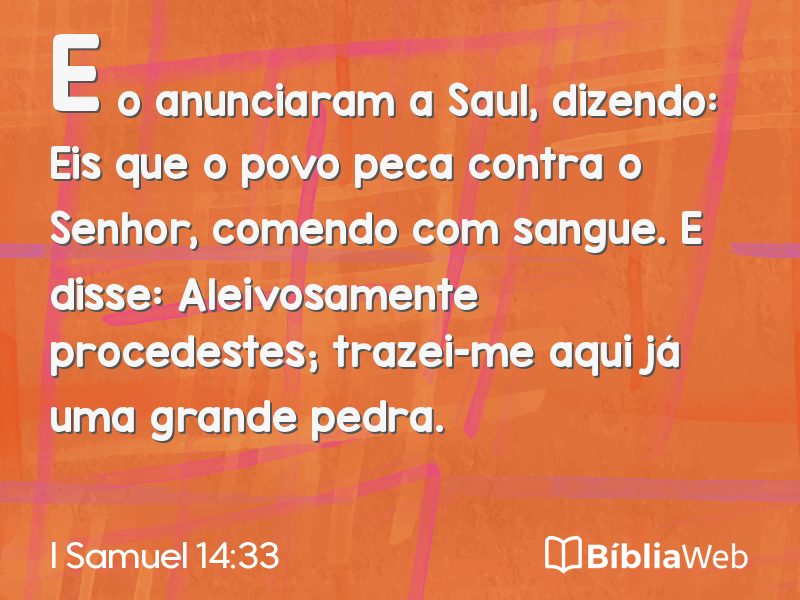 I Samuel 14:33 em imagem para compartilhar