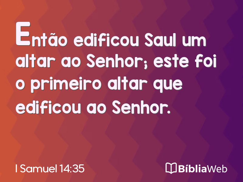 I Samuel 14:35 em imagem para compartilhar