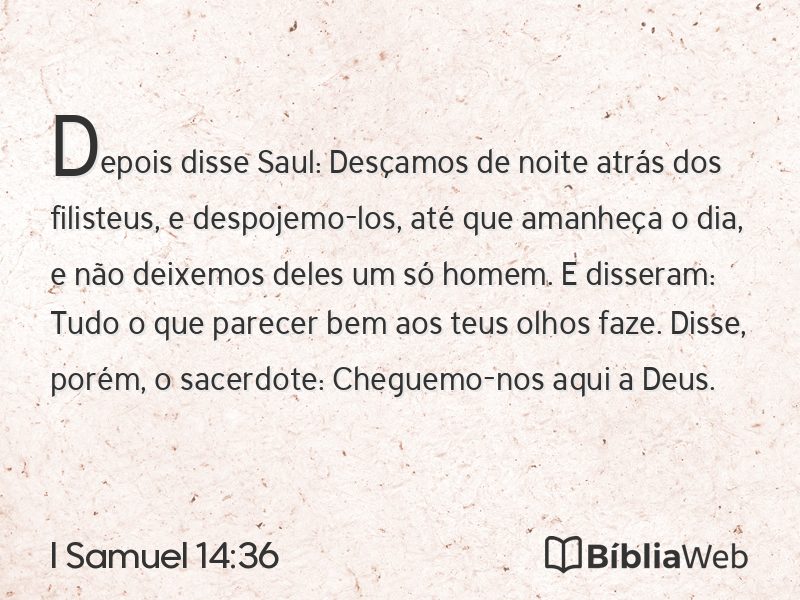 I Samuel 14:36 em imagem para compartilhar