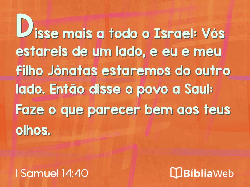 I Samuel 14:40 em imagem para compartilhar