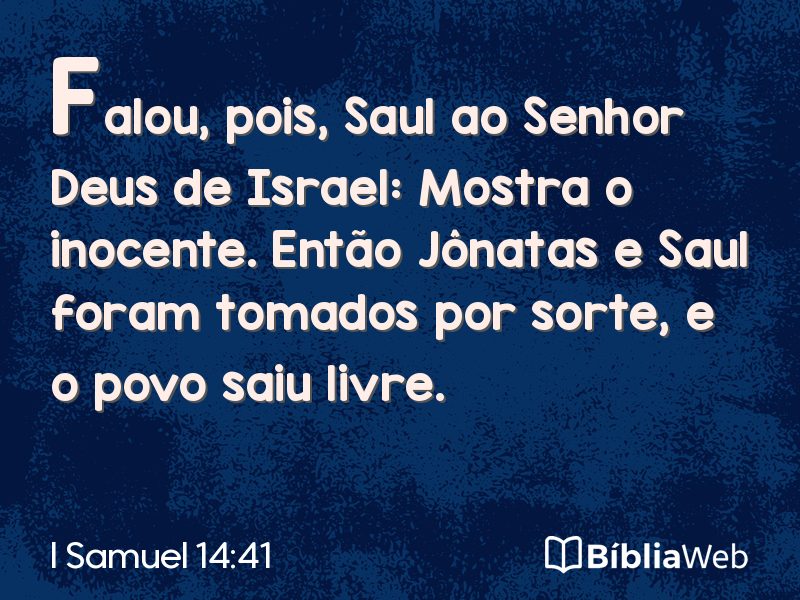 I Samuel 14:41 em imagem para compartilhar
