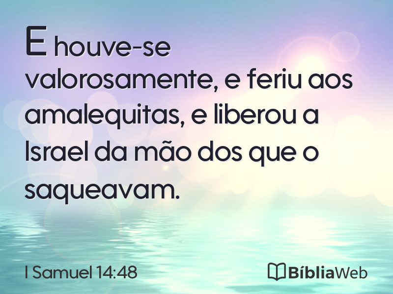 I Samuel 14:48 em imagem para compartilhar