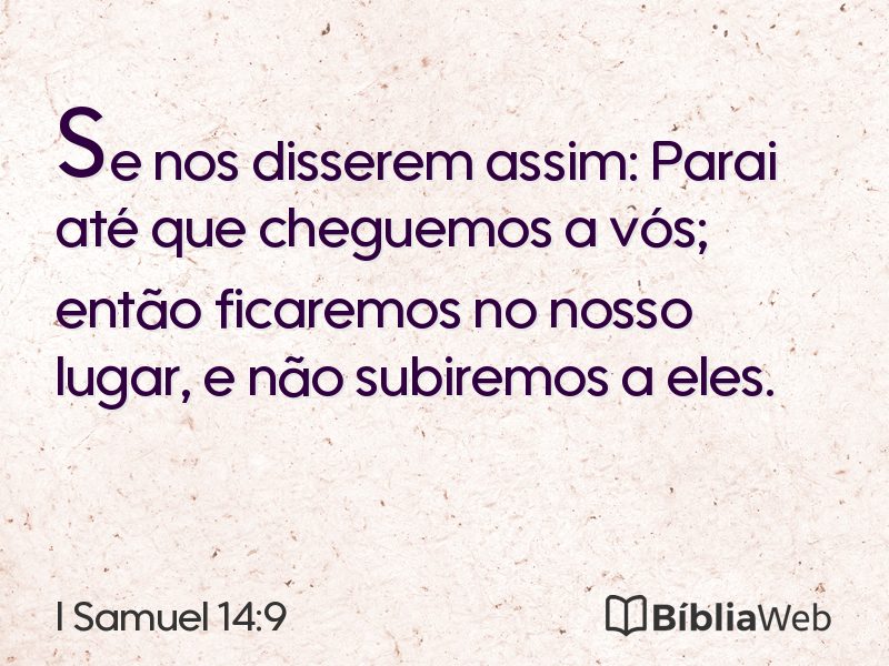 I Samuel 14:9 em imagem para compartilhar