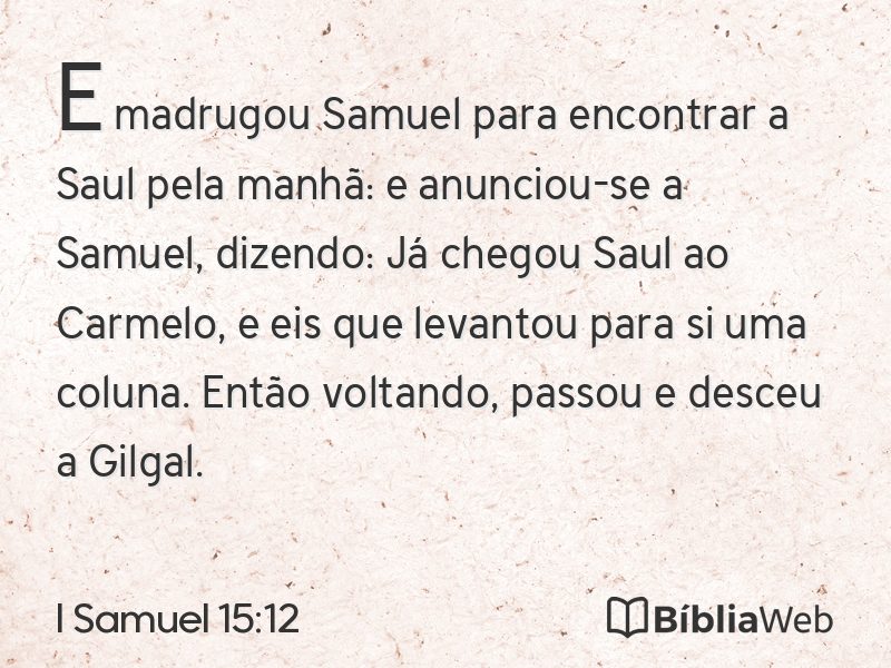 I Samuel 15:12 em imagem para compartilhar
