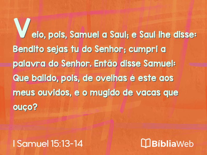 I Samuel 15:13-14 em imagem para compartilhar