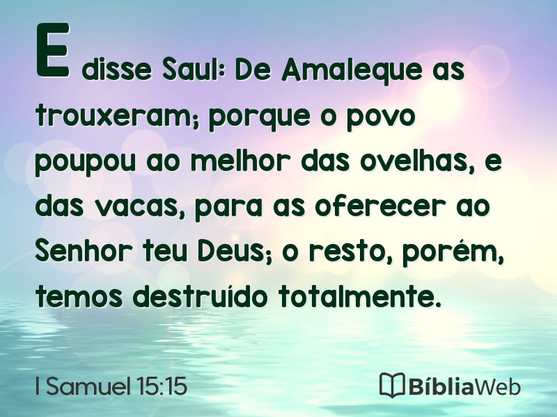 I Samuel 15:15 em imagem para compartilhar