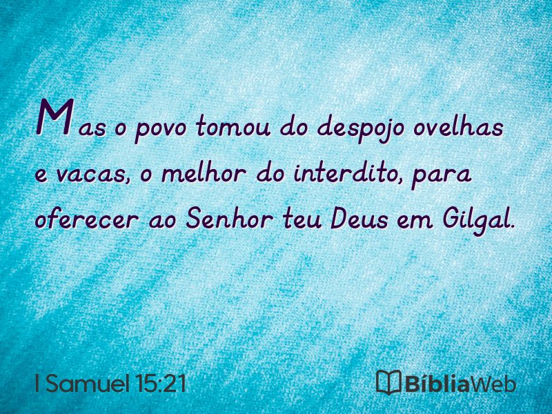 I Samuel 15:21 em imagem para compartilhar