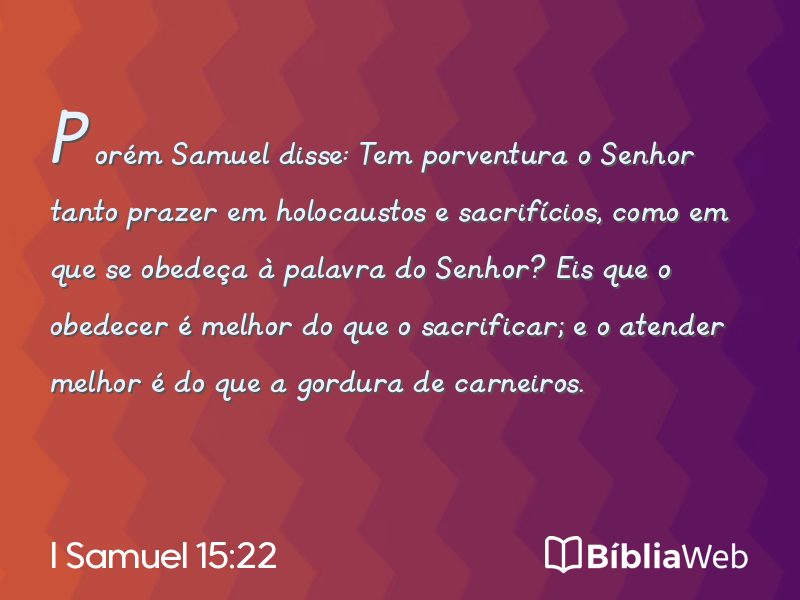 I Samuel 15:22 em imagem para compartilhar