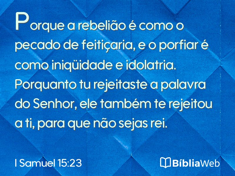 I Samuel 15:23 em imagem para compartilhar