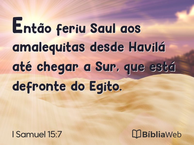 I Samuel 15:7 em imagem para compartilhar