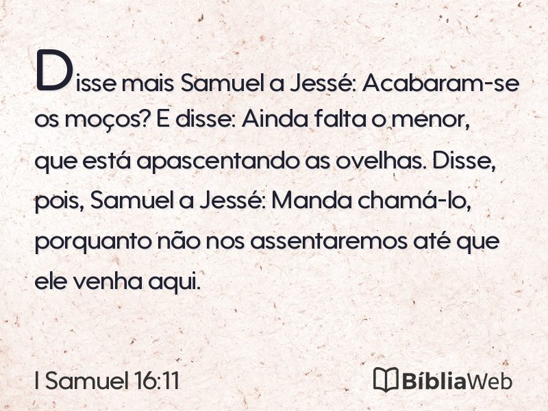 I Samuel 16:11 em imagem para compartilhar