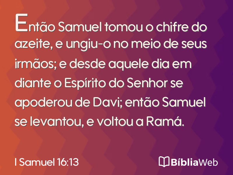 I Samuel 16:13 em imagem para compartilhar