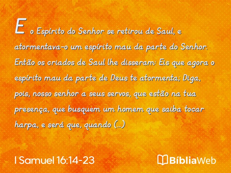 I Samuel 16:14-23 em imagem para compartilhar