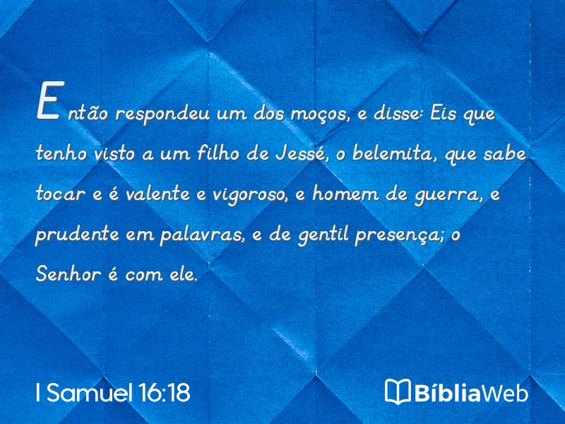 I Samuel 16:18 em imagem para compartilhar
