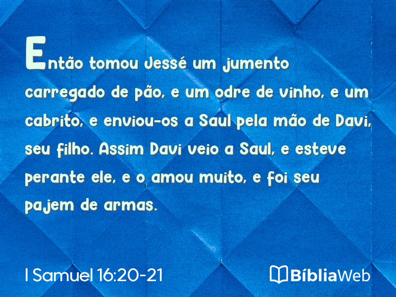 I Samuel 16:20-21 em imagem para compartilhar