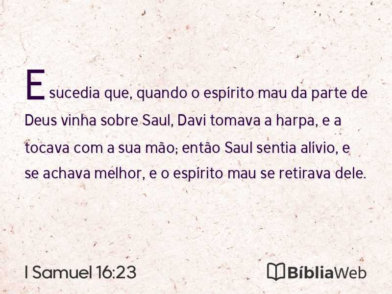 I Samuel 16:23 em imagem para compartilhar