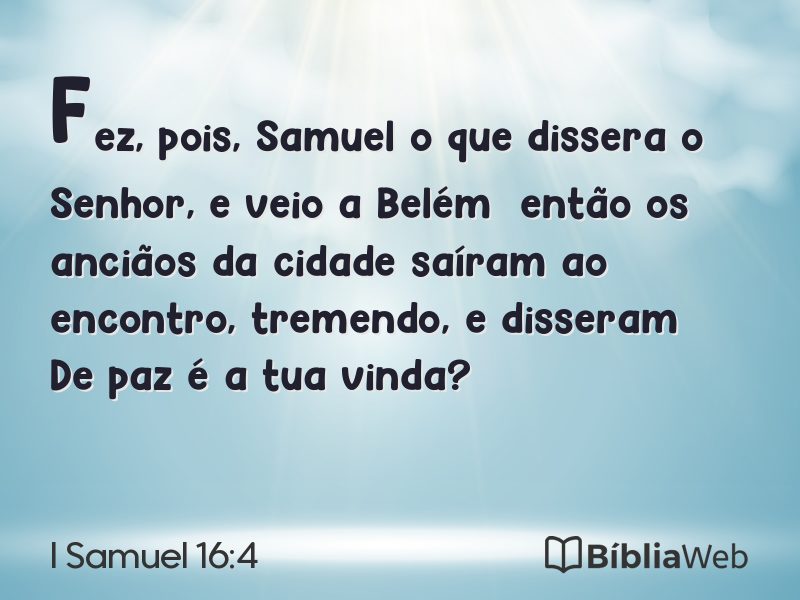 I Samuel 16:4 em imagem para compartilhar