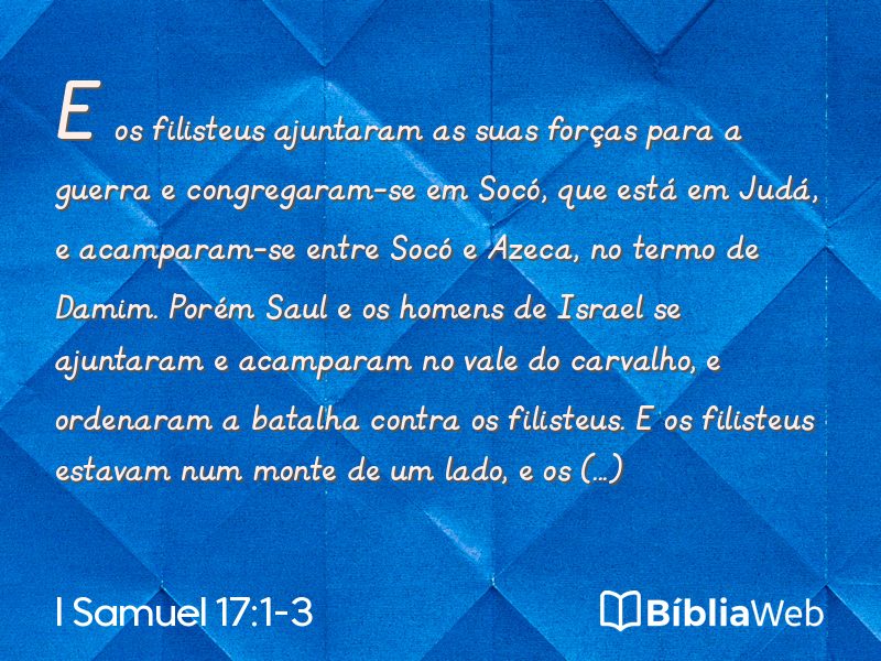 I Samuel 17:1-3 em imagem para compartilhar