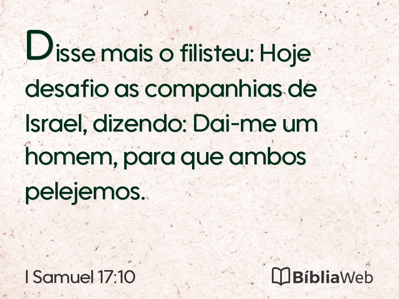 I Samuel 17:10 em imagem para compartilhar