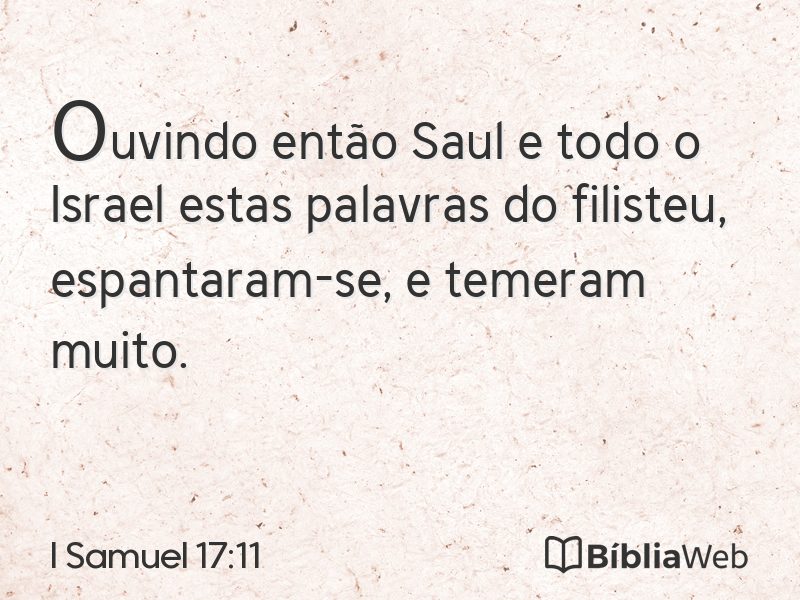 I Samuel 17:11 em imagem para compartilhar