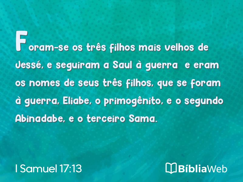 I Samuel 17:13 em imagem para compartilhar