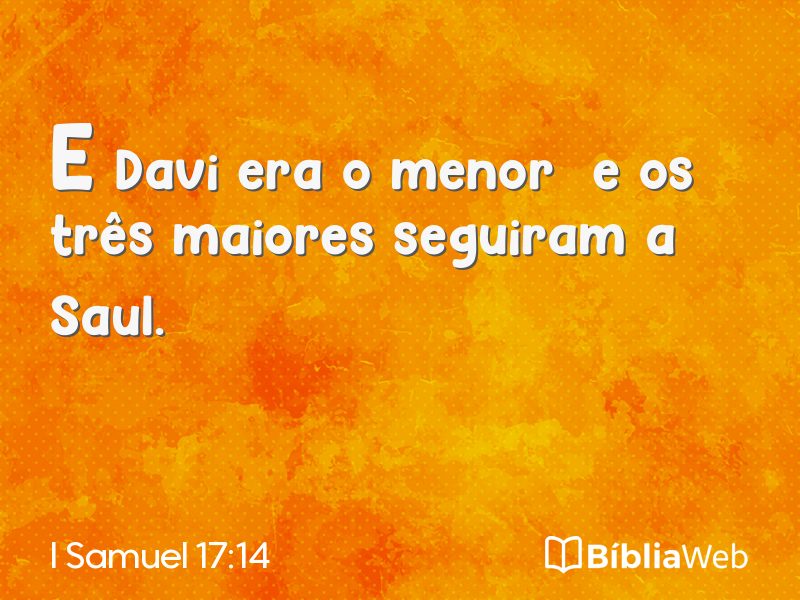 I Samuel 17:14 em imagem para compartilhar