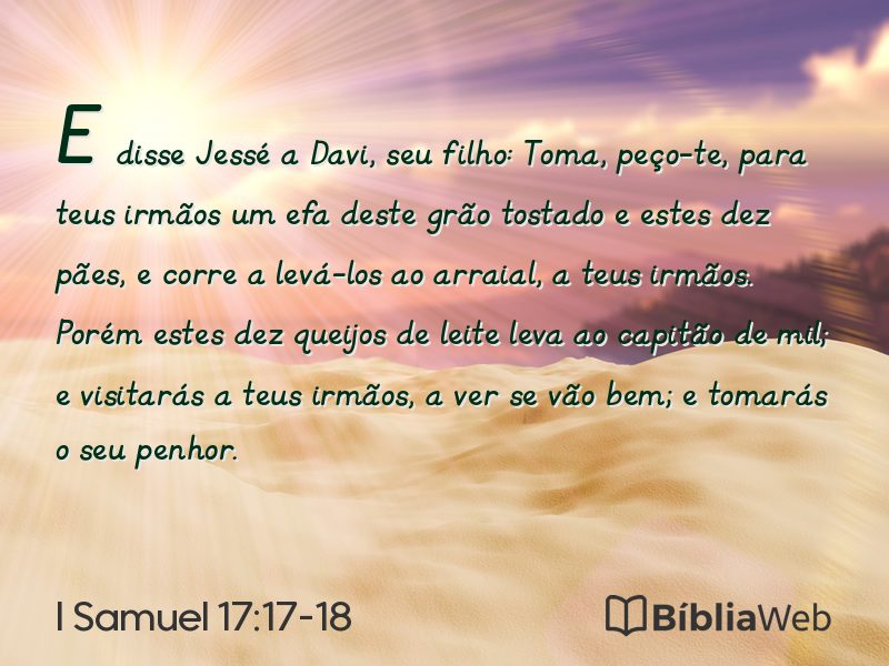 I Samuel 17:17-18 em imagem para compartilhar