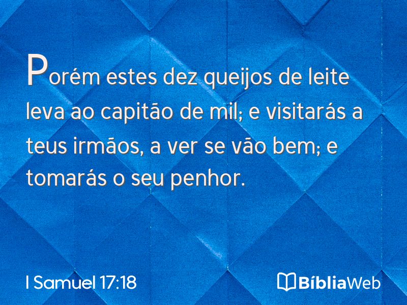 I Samuel 17:18 em imagem para compartilhar