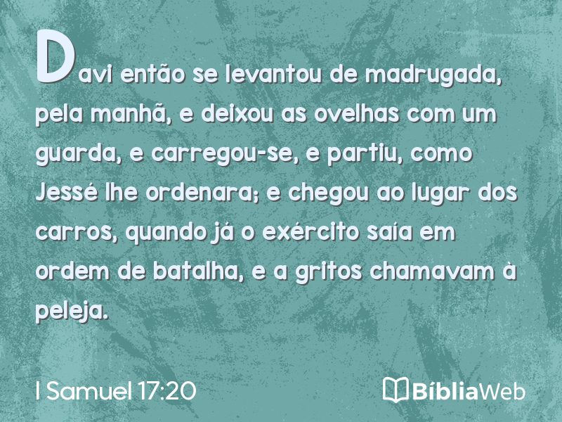 I Samuel 17:20 em imagem para compartilhar