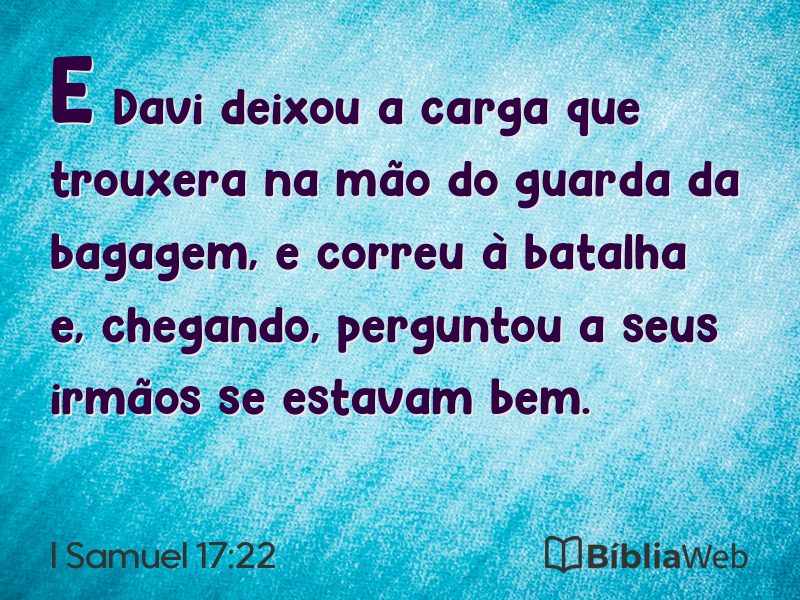 I Samuel 17:22 em imagem para compartilhar